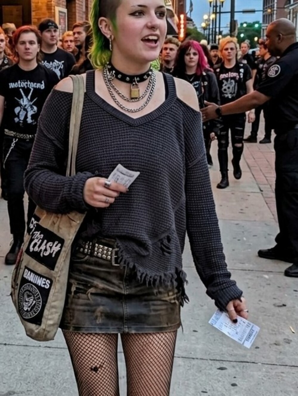 Charcoal Punk Rock Thrashed Grunge Oversized High Low Sweater Small